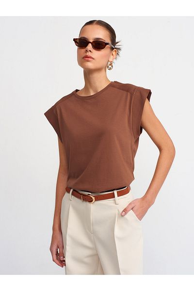Dilvin 30724 Tricou din bumbac-Maro