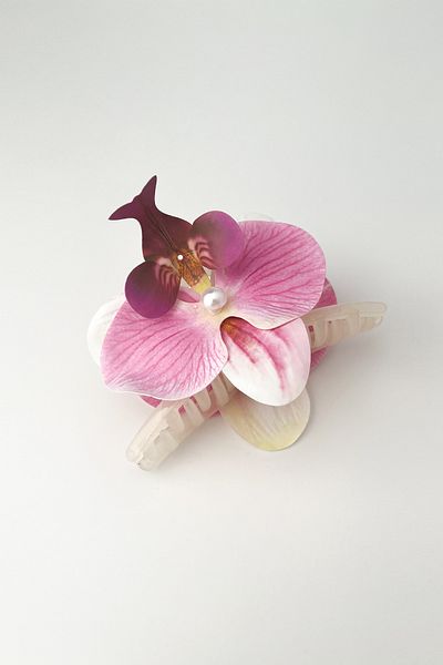 Modex Aloha Orchid Flower with Pearl - 10cm Latch Buckle
