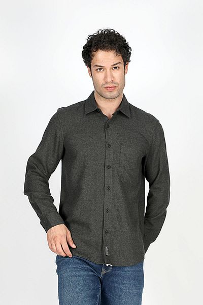 Lee Cooper Francis Men's Gray Woven U.Sleeve Shirt
