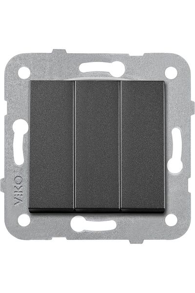 CALRADİA Sivtcrt Nt Smoked Triple Switch Mechanism+Button Cover Modern Design 1053513
