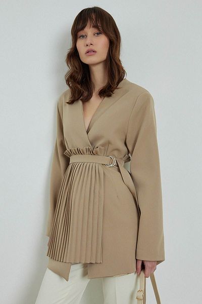 Hooopstore JACHETA BLAZER CU ACCESORII PLIS - PIATRA