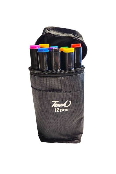latte 12-Piece Double Sided Touch Marker Set - With Cloth Bag