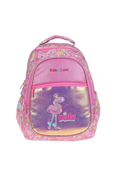 KAUKKO Kids Love Sırt Çantası Aynalı Simli Flamingo L5098