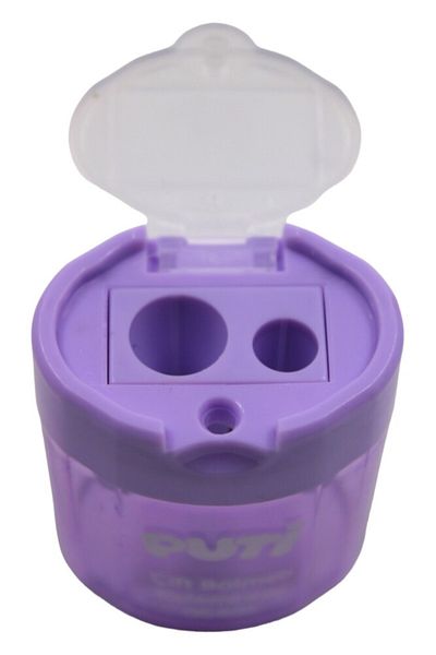 Puti Double Compartment Transparent Lid Pencil Sharpener 06406