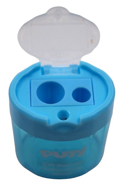 Puti Double Compartment Pencil Sharpener with Transparent Lid - 06406