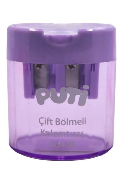 Puti Double Compartment Transparent Lid Pencil Sharpener 06406