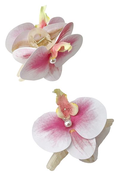 Modex Aloha Orchid Flower with Pearl - 10cm Latch Buckle