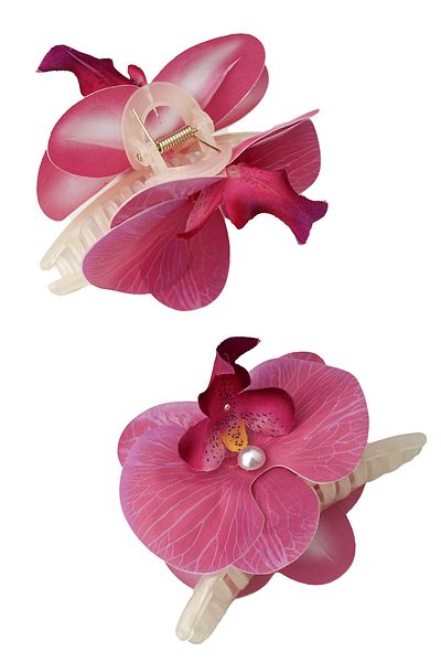 Modex Aloha Orchid Flower with Pearl - 10cm Latch Buckle