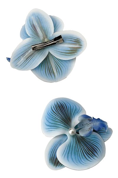 Modex Aloha Orchid Flower with Pearls - Side Buckle (Flower:8cm)