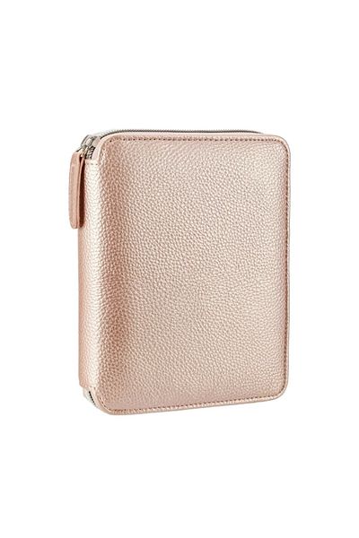Victoria's Journals Rose Gold Zipper Folder - 0296 Boxed, 10.5x14.8cm, 80yp Lined Notebook