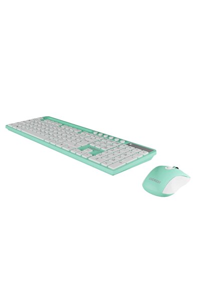 Everest Km-730 Yeşil/beyaz Kablosuz Multimedya Q Klavye Mouse Set