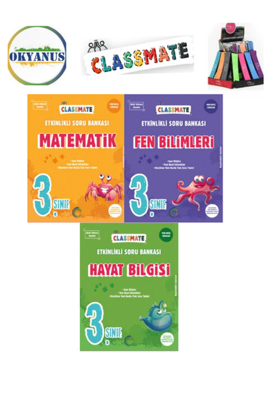 Okyanus Yayınları Güncel 3.Sınıf Clasmate Matematik-Hayat Bil-Fen  Etkinlikli...