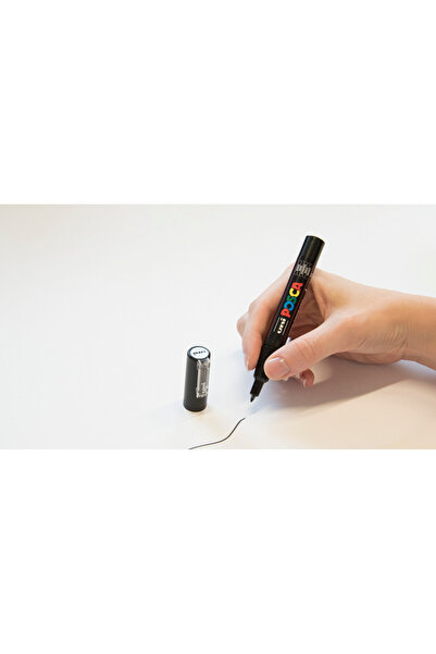 UNİ-BALL قلم تحديد فني للرسم باللون الأسود من Posca PC-1M - قطعتين