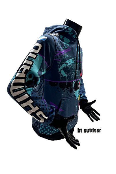 HT Outdoor balık avına özel kışlık kapşonlu kanguru cep Sweatshirt
