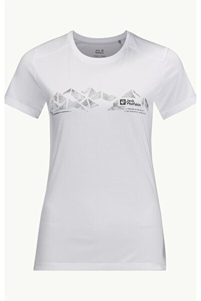 Jack Wolfskin Crosstrail Graphic t Women's T-Shirt 1807213 -5195 White Cloud