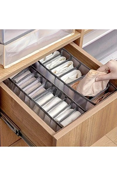 DANİSKA Multipurpose Fabric Closet Organizer Rectangular Underwear, Socks, and Tie Storage Box
