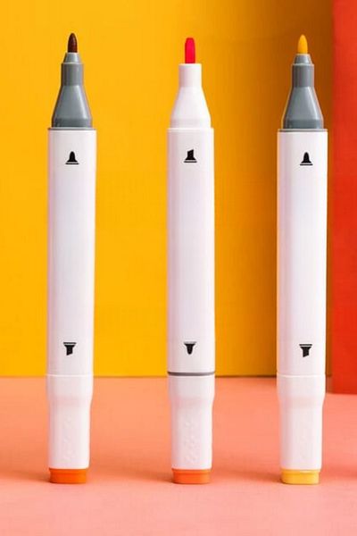 FORSEİ LUCA 24 Pieces Double Sided Marker Pen Set - with Stand Box