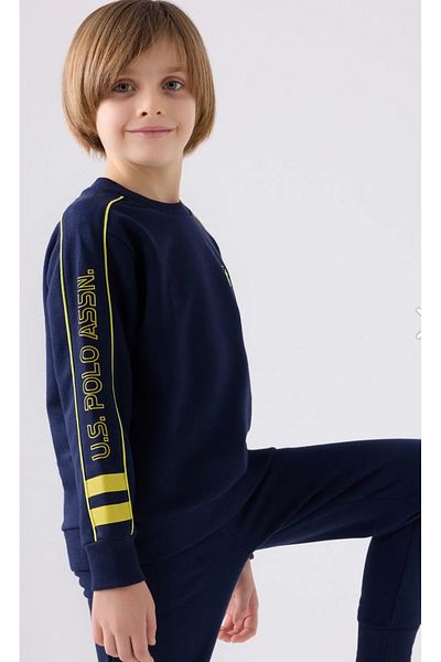 U.S. Polo Assn. Boy's Tracksuit Set - Licensed, Uspa, Navy Blue, 2024-2025 Autumn-winter Collection