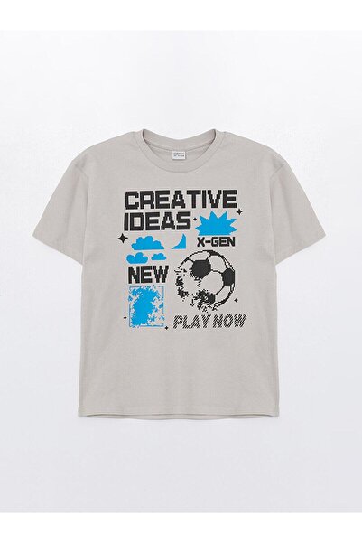 LC Waikiki Μπλουζάκι για αγόρι Oversize Μπεζ - Crew Neck LCW Kids