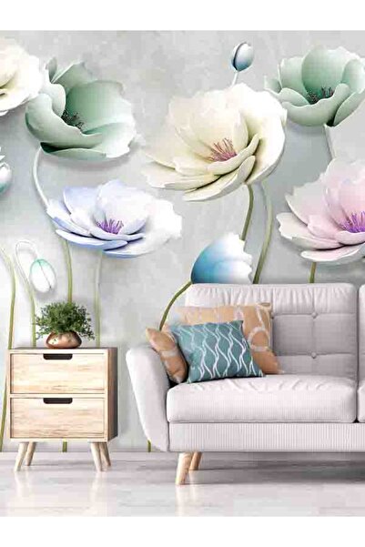 dreamwall 3 Boyutlu Renkli Çiçekler Deseni Silinebilir Sağlıklı Tekstil Duvar Kağıdı