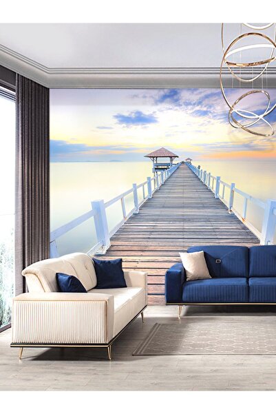 dreamwall Deniz Ve İskele Köprüsü Desenli Isı Ve Ses Yalıtımlı Sağlıklı Tekstil Duvar Kağıdı
