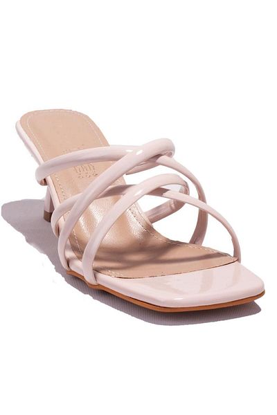 DAGOSTER Dza07-1221034 Beige Patent Leather Classic Heeled Women's Slippers