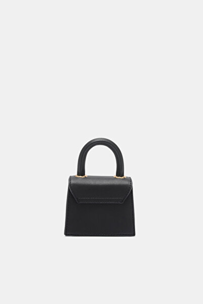 Black Ribbon Geantă mică pentru femei Queen Mini Black Interlock