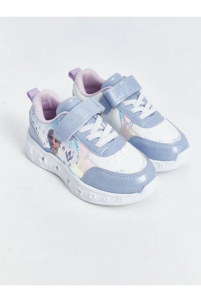 LC Waikiki Lcw Steps Lace-Up and Velcro Elsa Printed Baby Girl's Sneakers