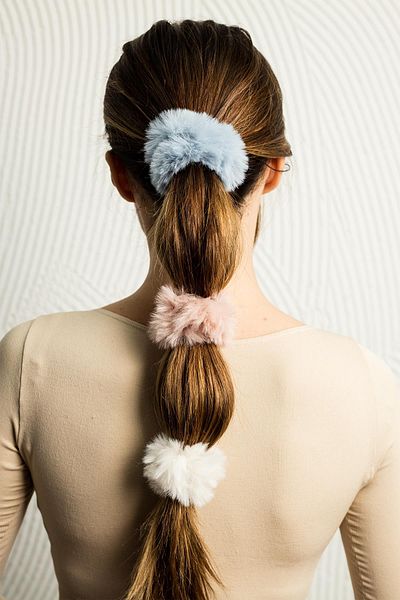 Modex Triple Plush Furry Rubber Hair Clip