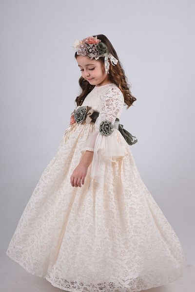 MIALORA EXCLUSİVE By Emel Ebru Özdemir Special Design Girls' Evening Dress, Girls' Dress with Hair Accessories