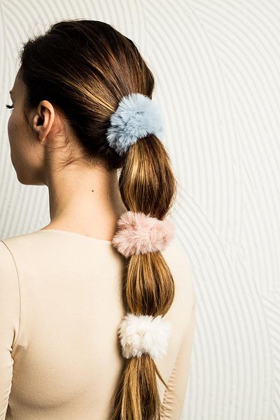 Modex Triple Plush Furry Rubber Hair Clip