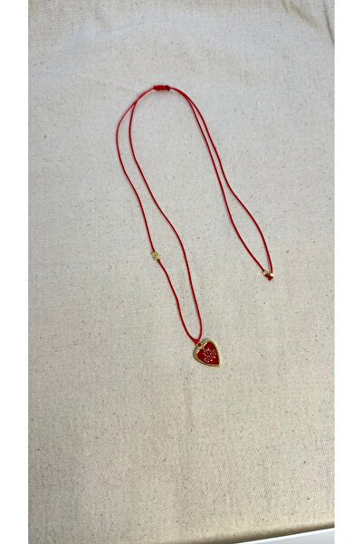 Myra Kadın I'm Good Yazılı Kalp Model Ayarlanabilir Kırmızı İp Makrome Kolye