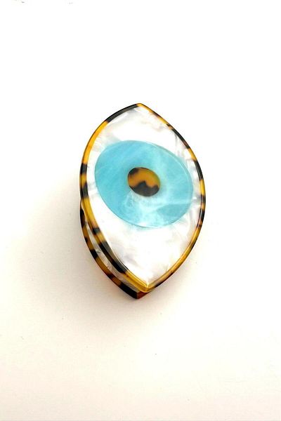 Modex Pearlescent Turquoise Eye Peg Buckle (7cm)