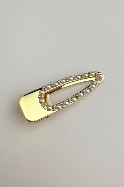 Modex Gold Blonde Hair Clip with Pearls and Stones