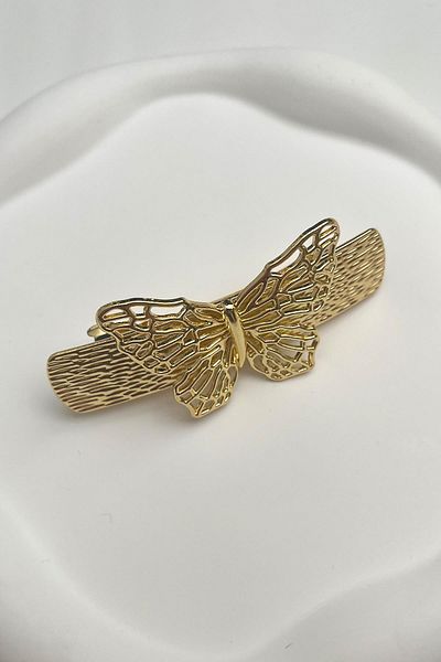Modex Gold Color Automatic Buckle with Butterfly Figure (Size:8 cm)