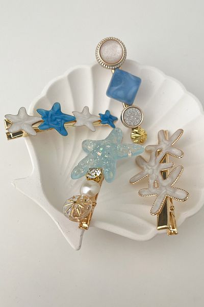 Modex 6cm Blue Seashell 4-Piece Buckle Set