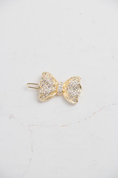 Modex Crystal Stone Hair Clip with Bow Figure (3cm)