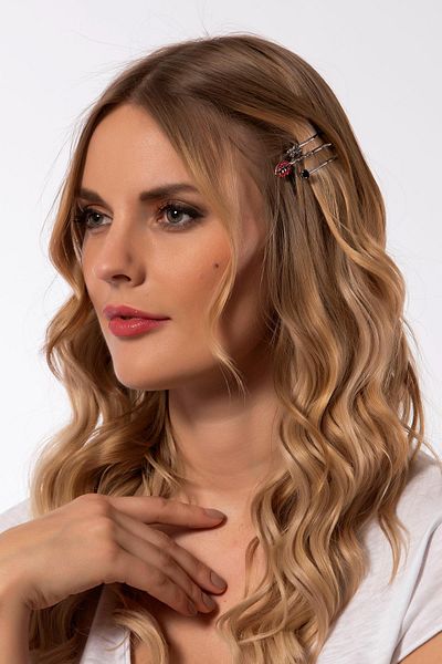 Modex Red Lip Detail Triple Hair Clip