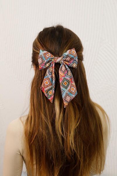 Modex Ethnic Patterned Automatic Hair Clip with Tail