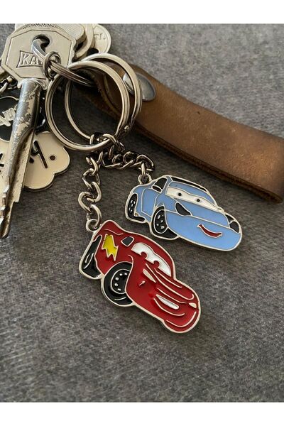 icase Şimşek Mcqueen & Sally Kırmızı Mavi Şimşek Cars Arabalar Çift Anahtarlı...