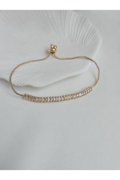ULYOS PONIS Baguette Waterway Gold Adjustable Elevator Bracelet
