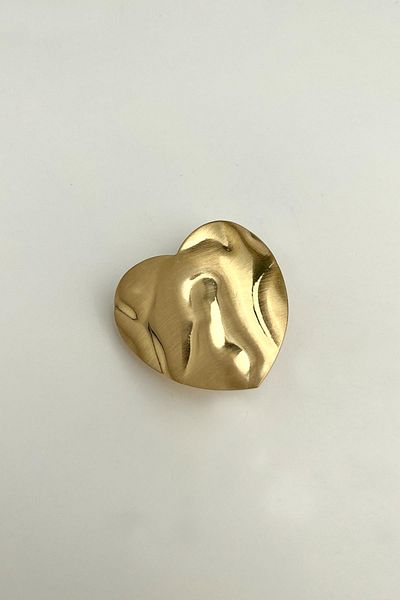 Modex Heart Textured Hairpin (Width:4 cm Length:4cm)