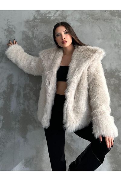 mypagebutik Beige Hero Pelzmantel