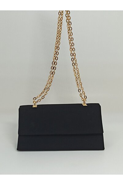 dizaynbag Γυναικεία τσάντα με λουράκι από μαύρη σουέτ αλυσίδα