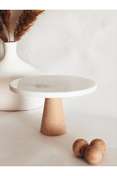 Madas Desıgn Uzun Ayaklı Mermer Sunumluk, Sunumluk, Kurabiye Servisi, Pasta S...