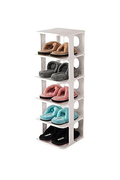 Omaş Household Product 5 Tiers White Luxury Shoe Rack Organizer