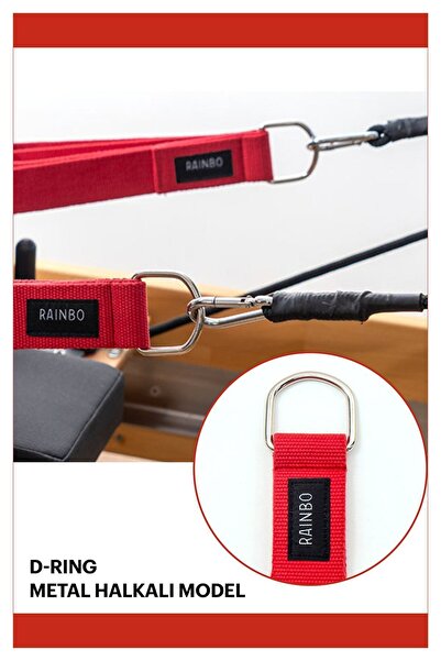 RAINBO Reformer Pilates Için Desenli Double Straps Ikili Elcik Metal Halkalı Model
