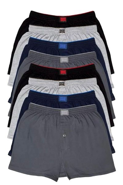 Tutku Men's Mixed Color Combed Cotton Buttoned 6' Boxers