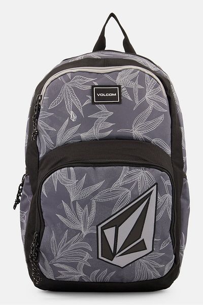 Volcom حقيبة ظهر بشعار العلامة التجارية للرجال 28 سم طولاً × 46 سم ارتفاعًا × 9 سم عرضًا، مجموعة رمادية