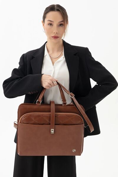 Sevinç Çanta Women's Briefcase Laptop Bag Quilted